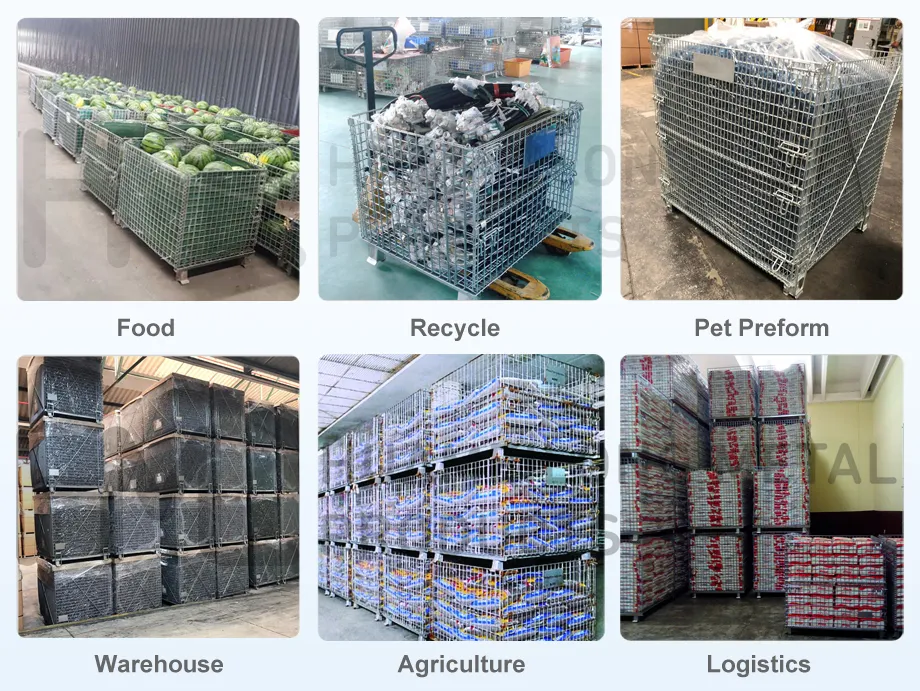 Agricultural Saving-Space Palletized Metallic Wire Mesh Gitterbox Cage for Sale
