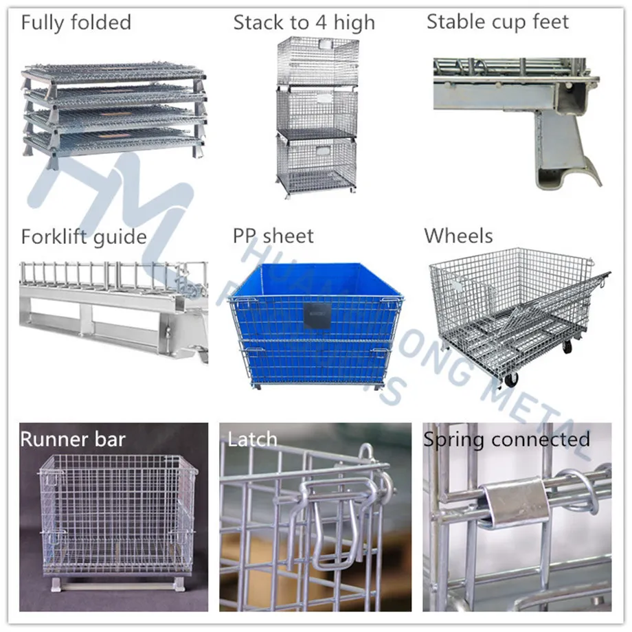 Agricultural Saving-Space Palletized Metallic Wire Mesh Gitterbox Cage for Sale