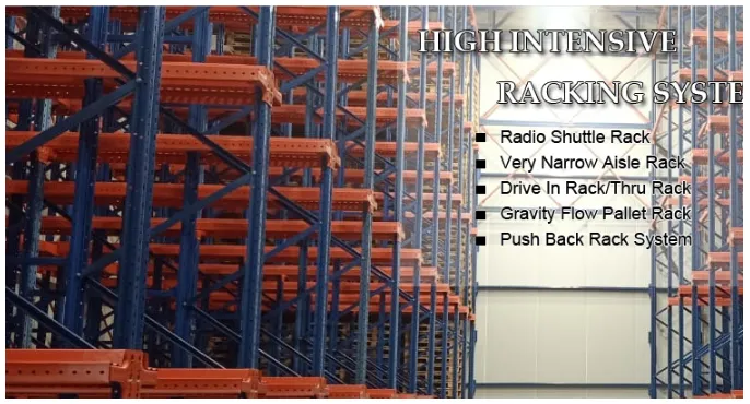 Powder Coated Industrial Push Back Racking/Heavy Duty Storage Tray Rack