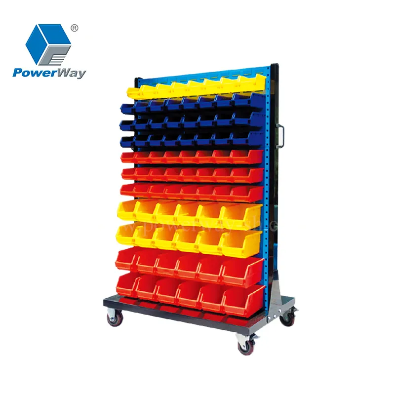 Powerway Plastic Wall Mounted Parts Bin Display in a Retail Shop