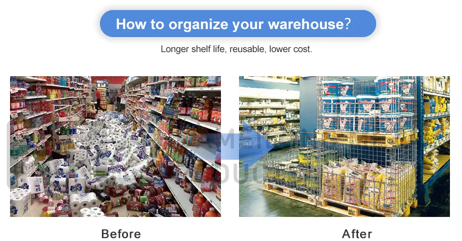 Returnable Welding Logistics Equipment Portable Metal Wire Mesh Pallet Cage