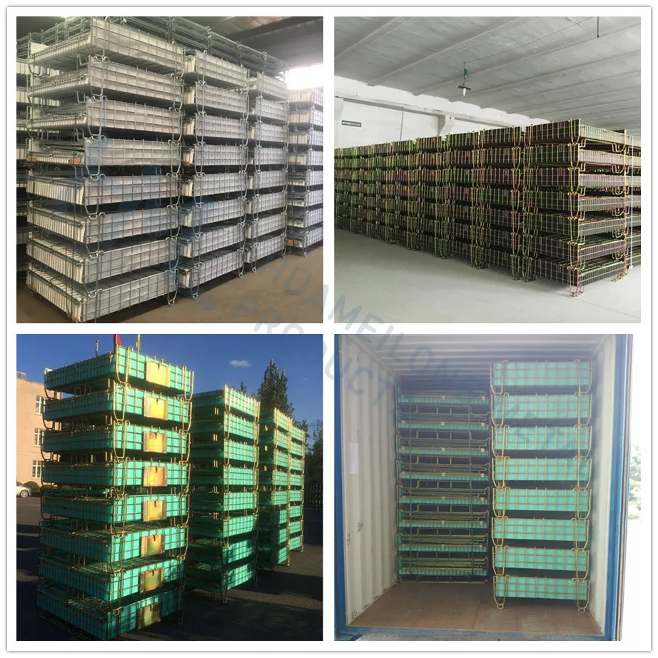 Stackable Foldable Pet Preform Steel Metallic Wire Mesh Container Stahl- Gitterbox