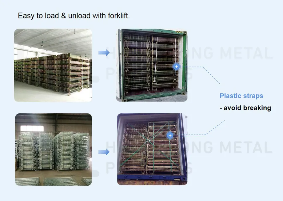 Welded Logistic Wine Storage Collapsible Foldable Wire Mesh Cage Container